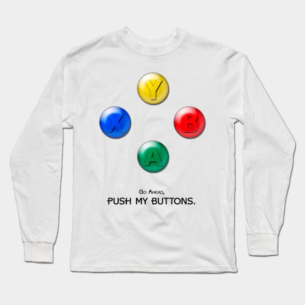 Push My Buttons -XB Long Sleeve T-Shirt by artofbriancroll